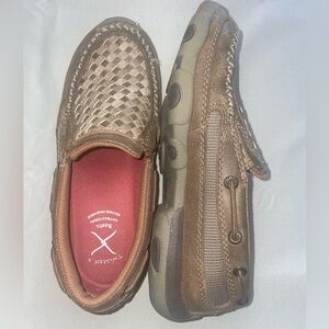 Twisted X Tan Leather Moccasins